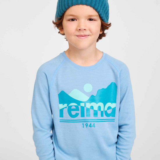 Maglietta a maniche lunghe in merino e lyocell Reima Viisas per bambini – Cloudy Blue – Immagine 4
