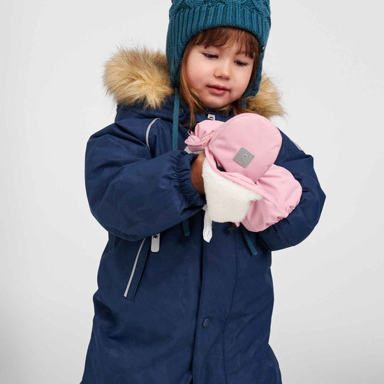 Manoplas de invierno Reima Villatassu para niños pequeños, gris y rosa – Foto de estudio