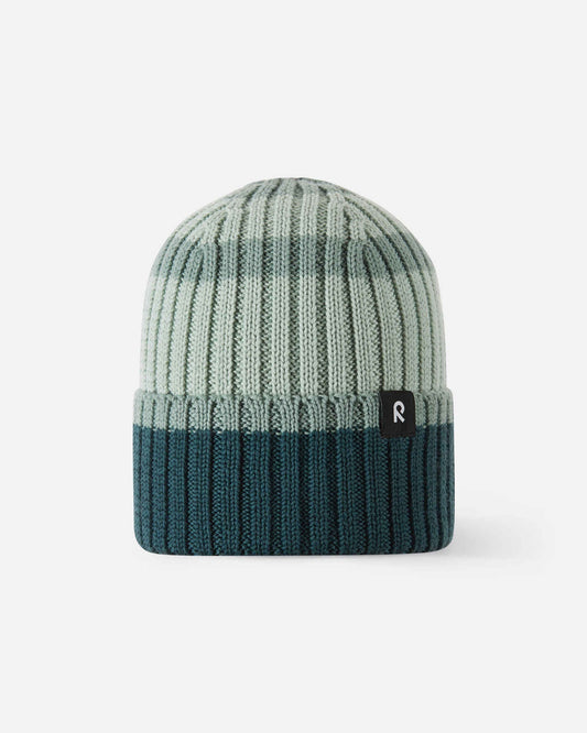Reima Vilpas Merino-Blend Beanie for Kids – Stone Green – Product Shot 1