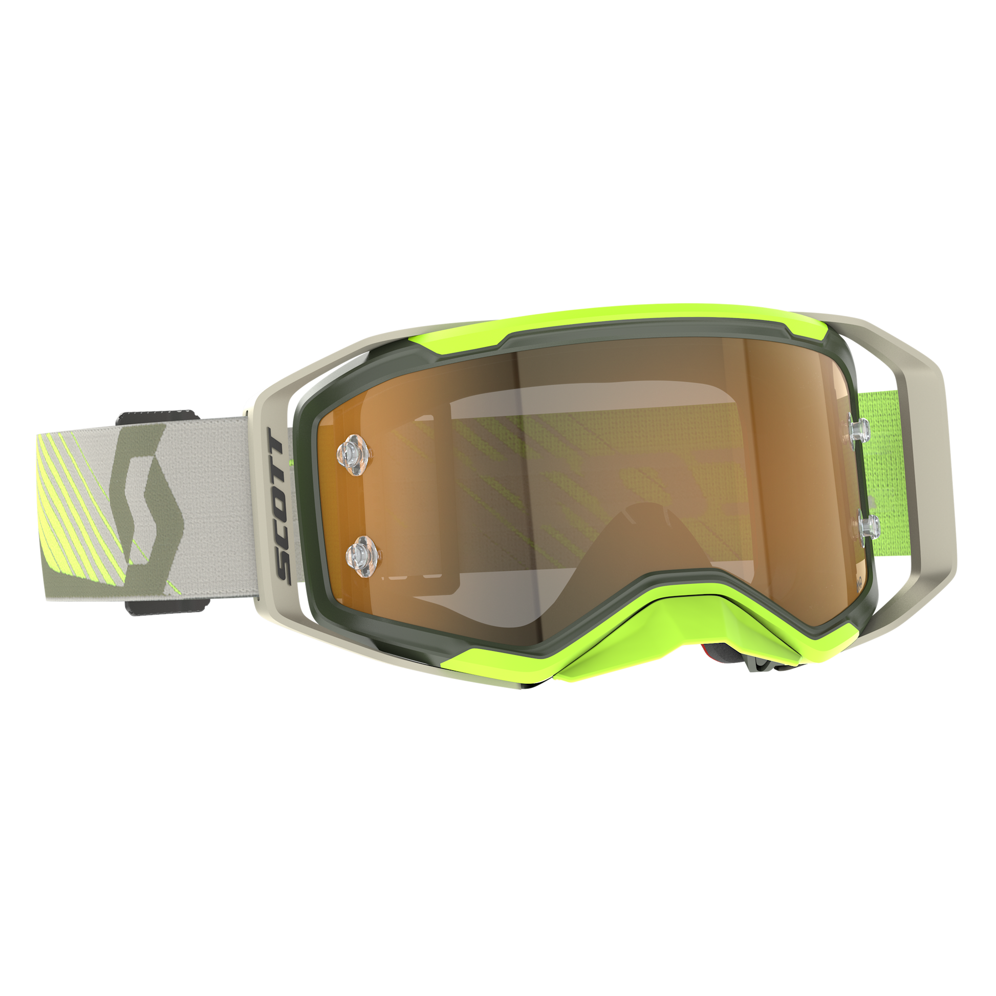 SCOTT 421478 – kaki green/neon yellow / gold chrome works