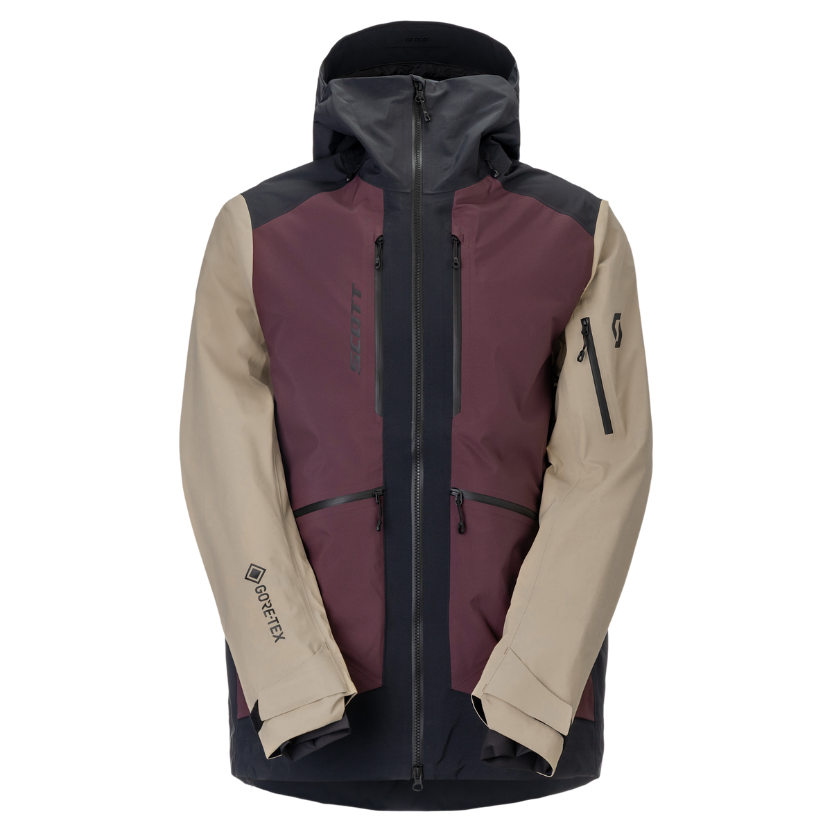 SCOTT Vertic GORE-TEX 3L Wintersportjacke Unisex Cocoa Red / Portobello Beige Vorderansicht