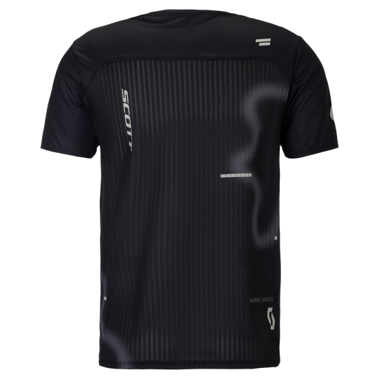 Maglietta a maniche corte SCOTT RC Run da uomo, nera/grigio spray – Vista posteriore