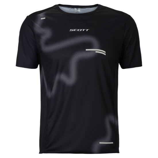 Maglietta a maniche corte SCOTT RC Run da uomo nera/grigio spray – Packshot