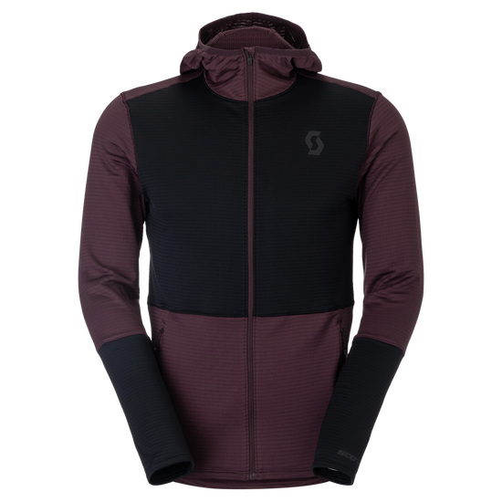 SCOTT Defined Light Hoody Herren – Cocoa Red - Black – Vorderansicht