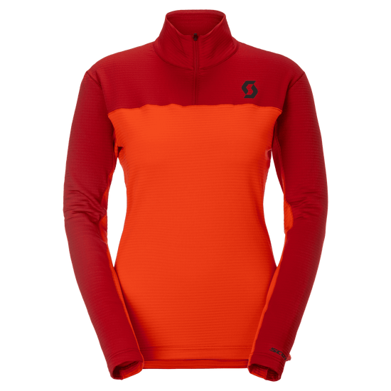 SCOTT Defined Light midlayer-trui voor dames – Turbo Red - Toasted Red – Vooraanzicht
