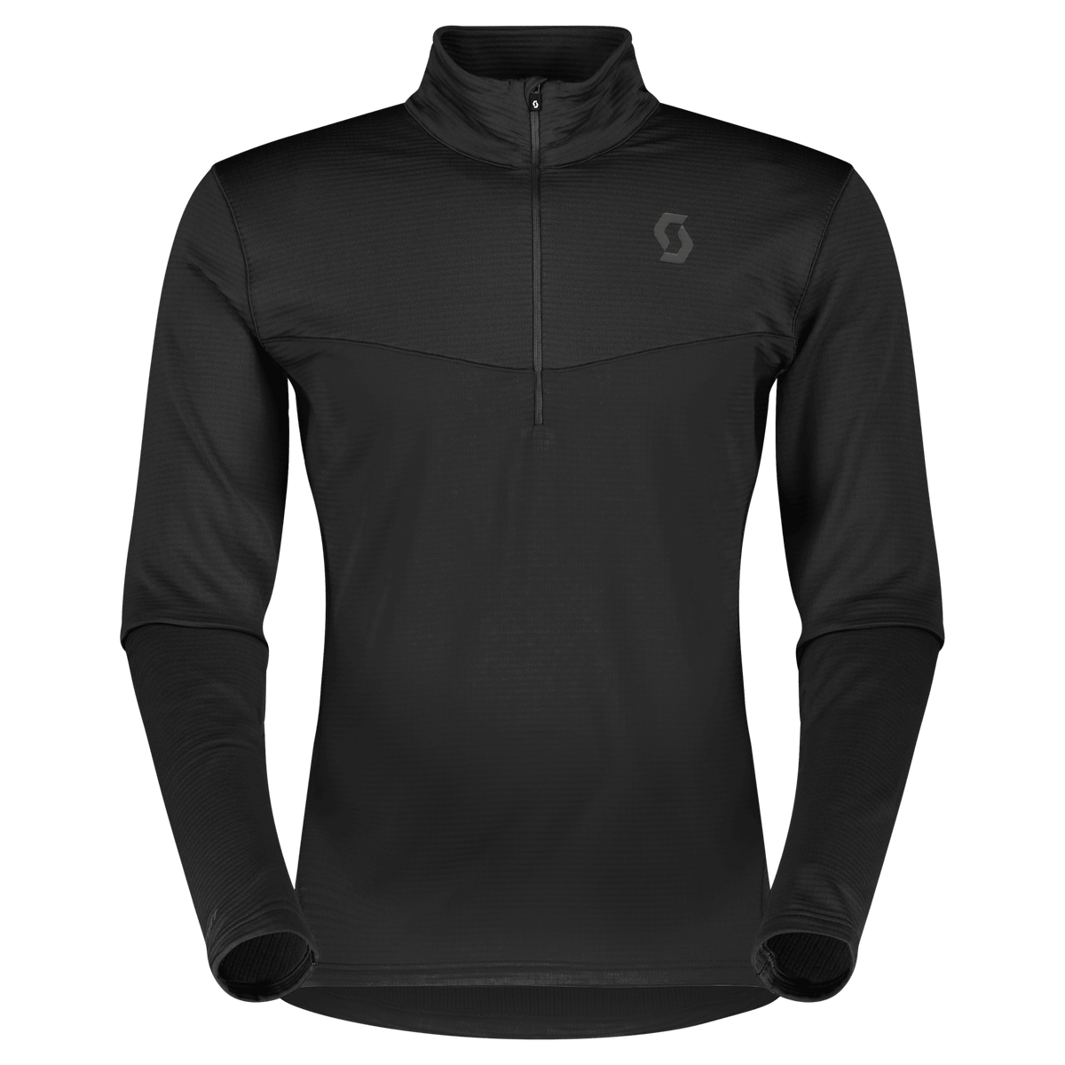Maglione SCOTT Defined Light Midlayer da uomo - Nero (parte anteriore) su PeakStyle