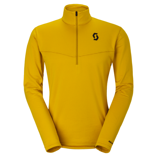 Maglione SCOTT Defined Light Midlayer da uomo - Sundial Yellow (parte anteriore) su PeakStyle