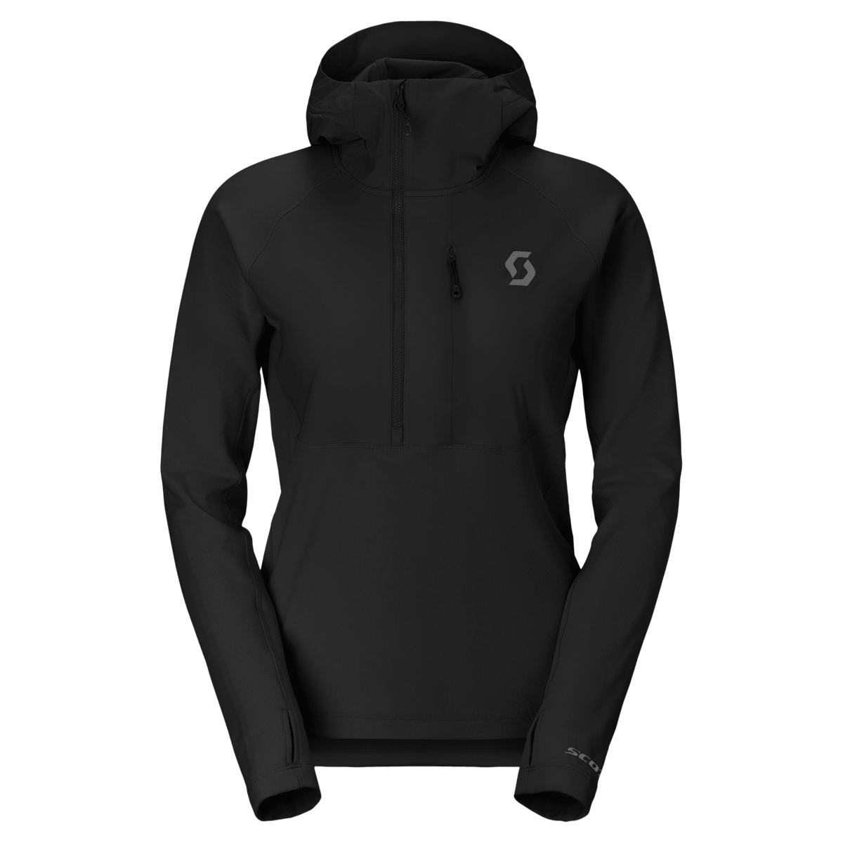 Pull à capuche SCOTT Defined Mid pour femme – Noir, vue de face