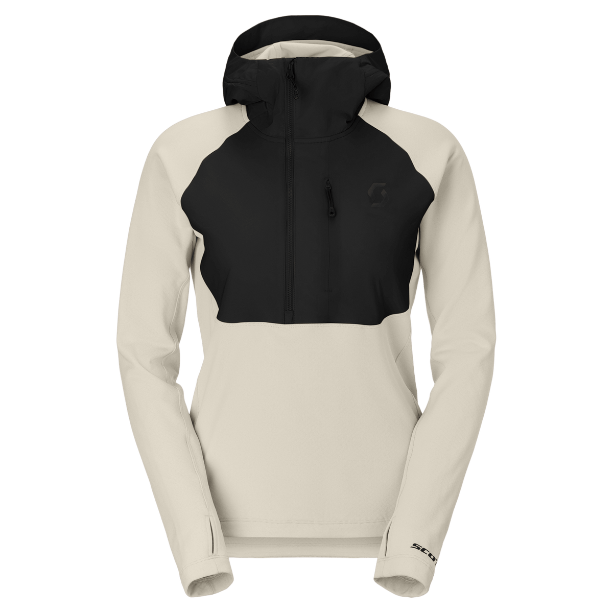 Pull à capuche SCOTT Defined Mid pour femme – Noir - Beige Latte – Vue de face