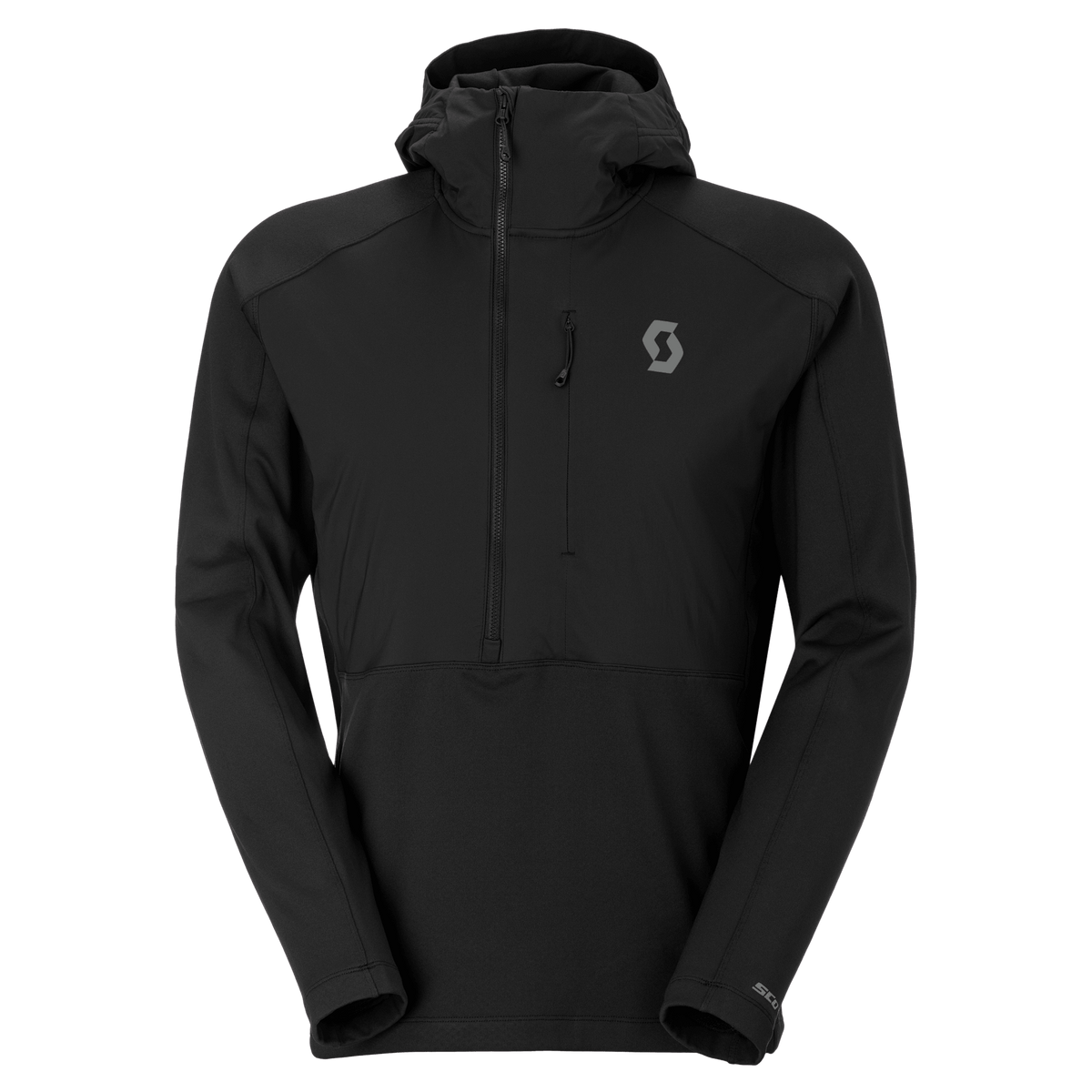 SCOTT Defined Mid Pullover Midlayer Hoodie for Men – Black (Front View)