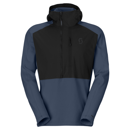 SCOTT Defined Mid Pullover Midlayer Hoodie for Men – Black - Dusk Blue (Front View)