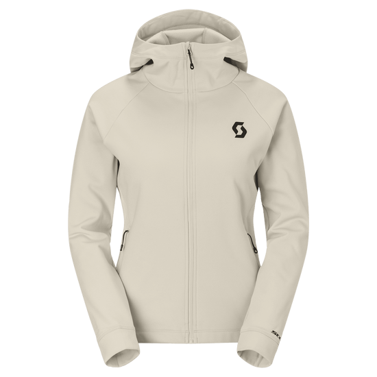 Felpa con cappuccio SCOTT Defined Warm Zip Midlayer da donna – Latte Beige, vista frontale
