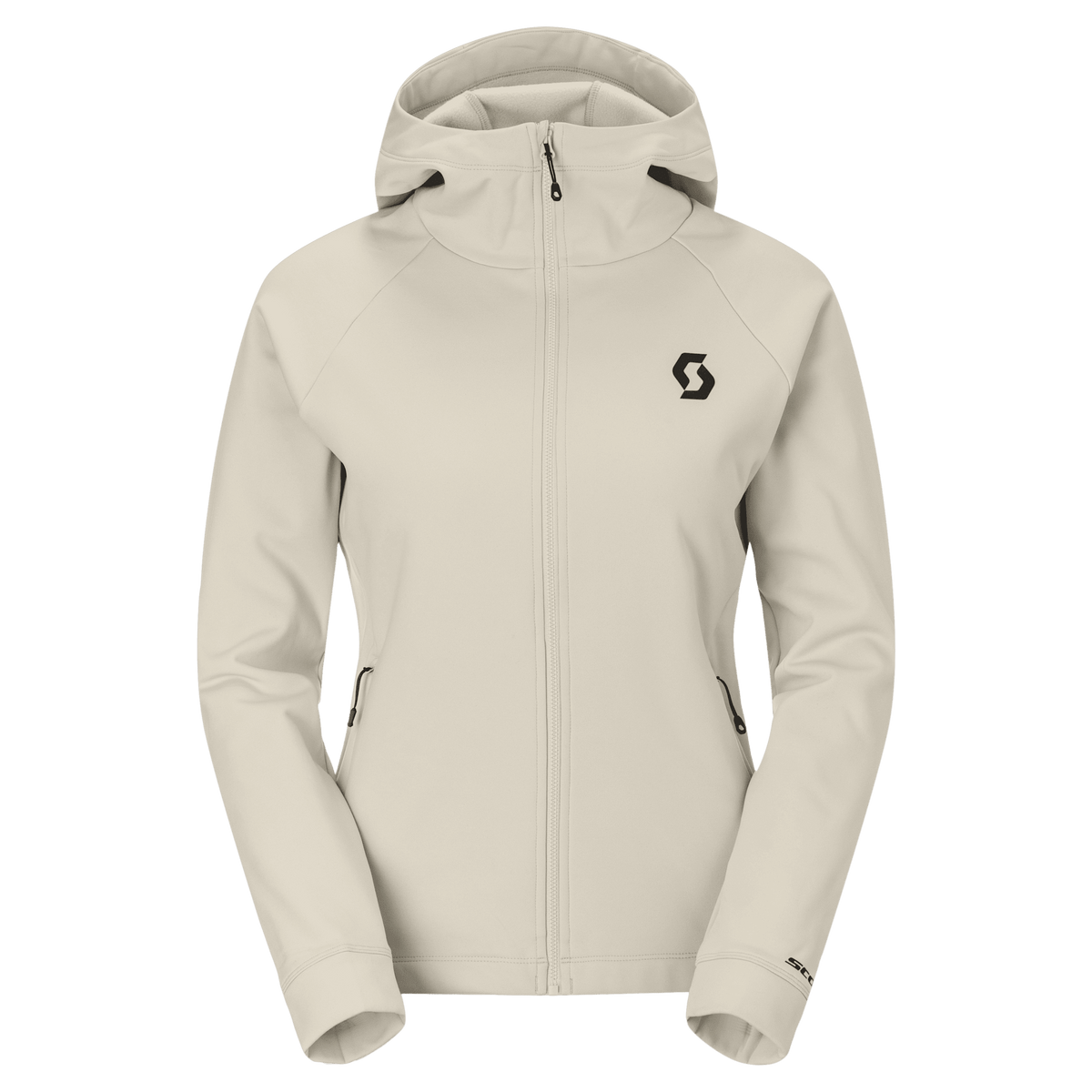 Felpa con cappuccio SCOTT Defined Warm Zip Midlayer da donna – Latte Beige, vista frontale