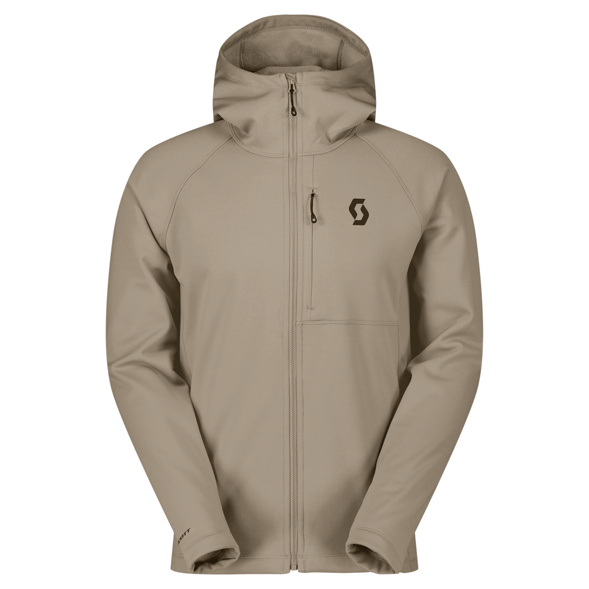 Felpa con cappuccio SCOTT Defined Warm Zip Midlayer da uomo – Beige Portobello, vista frontale