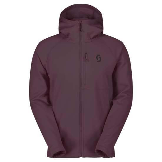 Felpa con cappuccio SCOTT Defined Warm Zip Midlayer da uomo – Cocoa Red, vista frontale