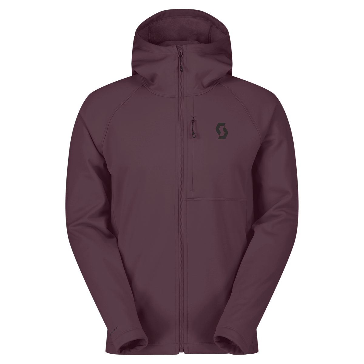 Felpa con cappuccio SCOTT Defined Warm Zip Midlayer da uomo – Cocoa Red, vista frontale