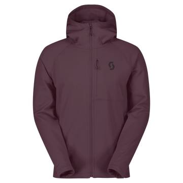 Felpa con cappuccio SCOTT Defined Warm Zip Midlayer da uomo – Cocoa Red, vista frontale