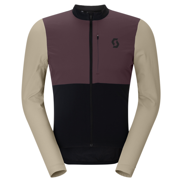 SCOTT Endurance Warm Langarm-Radtrikot Herren Black - Cocoa Red Vorderansicht