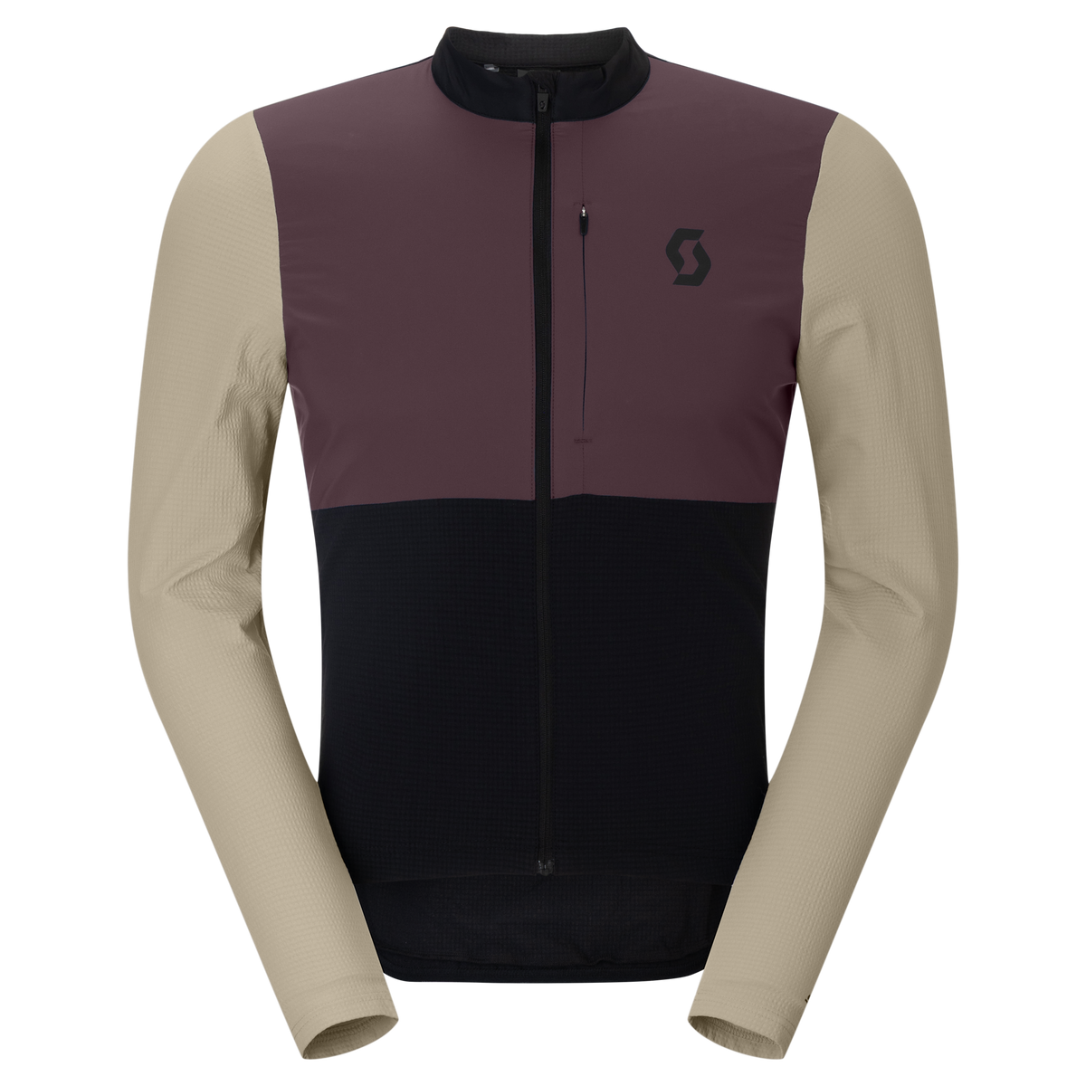 SCOTT Endurance Warm Langarm-Radtrikot Herren Black - Cocoa Red Vorderansicht