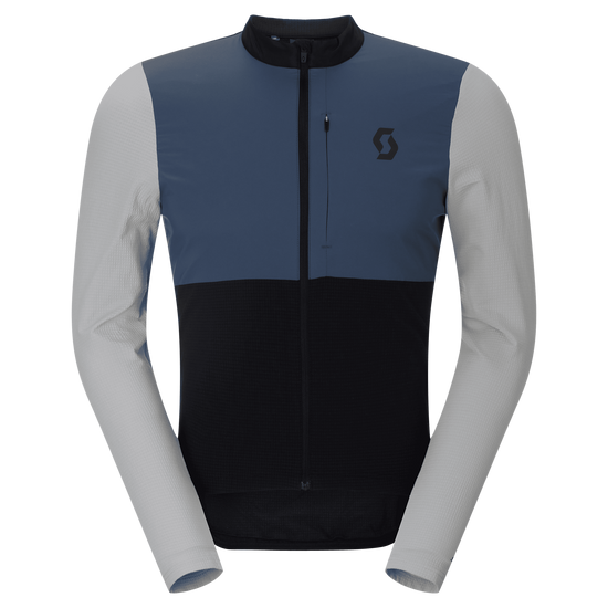 SCOTT Endurance Warm Langarm-Radtrikot Herren Black - Dusk Blue Vorderansicht