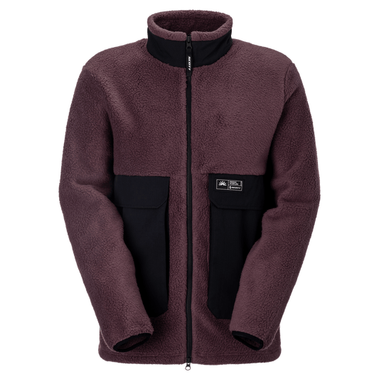 Giacca in pile SCOTT Escape Heritage da uomo – Cocoa Red - Black, vista frontale