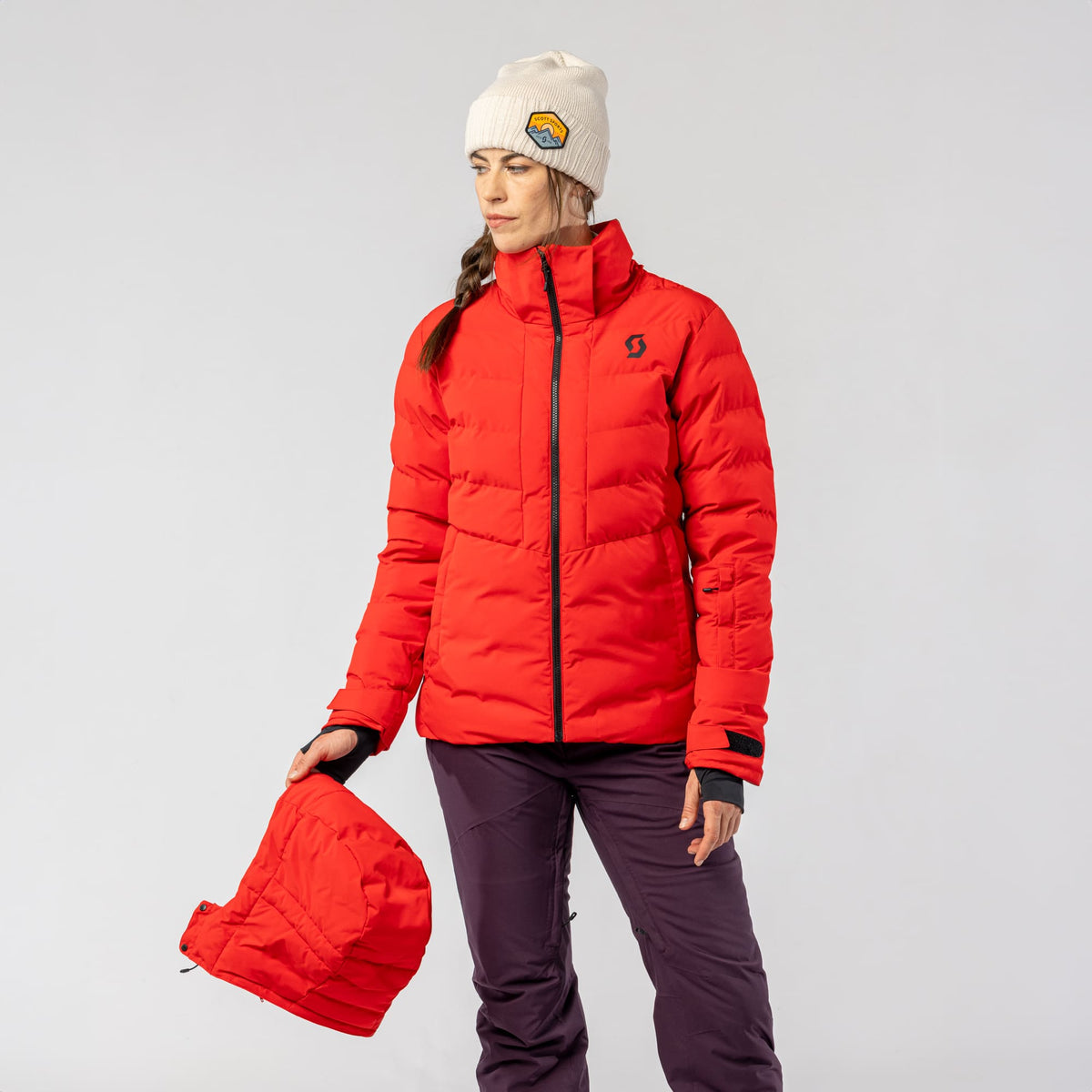 Veste de sports d'hiver SCOTT Ultimate Warm pour femme, couleur Cocoa Red – Vue détaillée et look de tous les jours 9