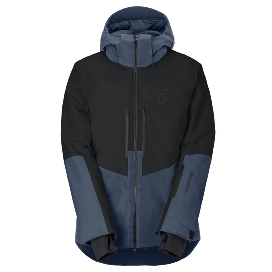SCOTT Ultimate Dryo Men's Winter Sports Jacket – Black - Dusk Blue – Front View