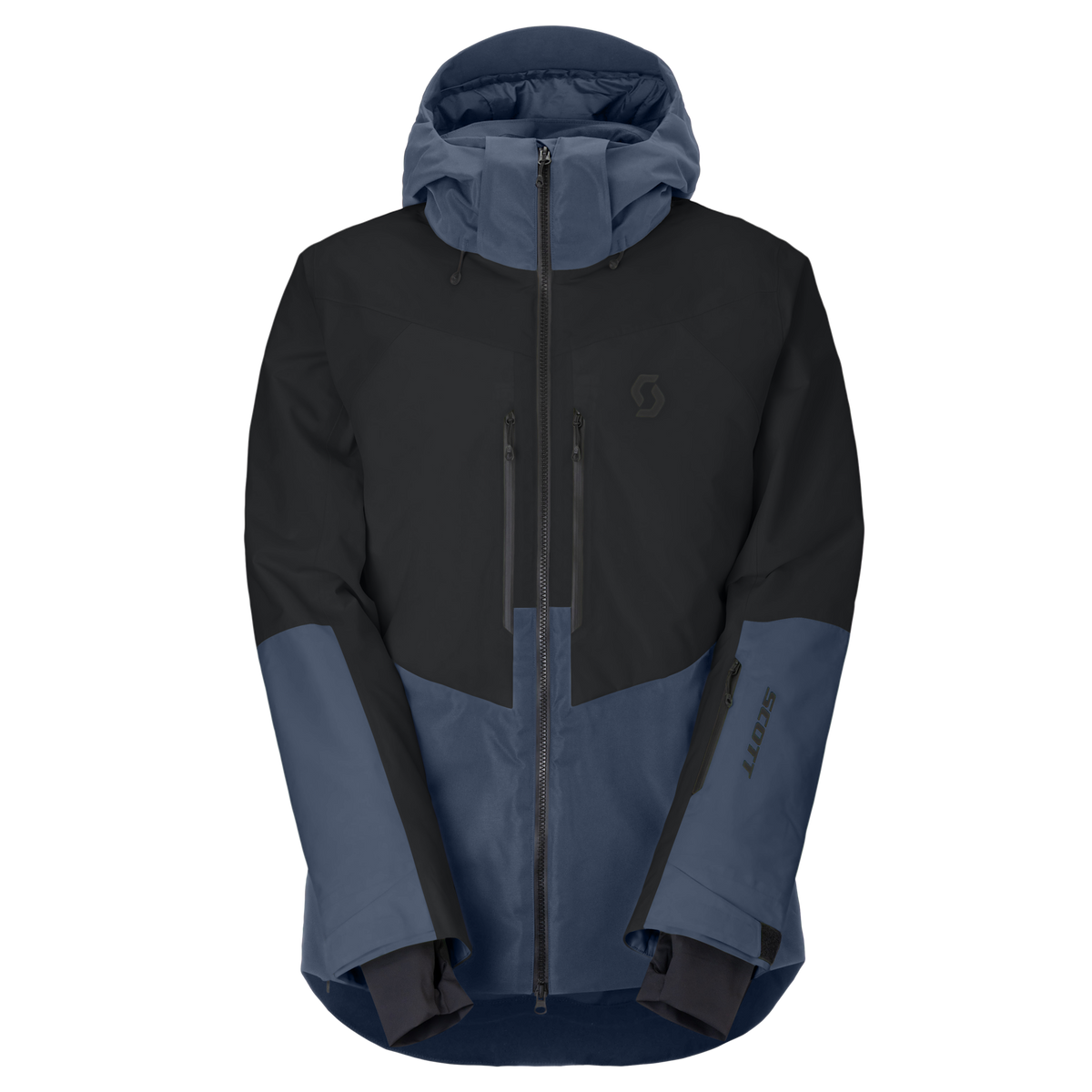 SCOTT Ultimate Dryo Wintersportjacke Herren – Black - Dusk Blue – Vorderansicht