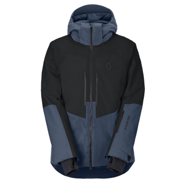 SCOTT Ultimate Dryo Men's Winter Sports Jacket – Black - Dusk Blue – Front View