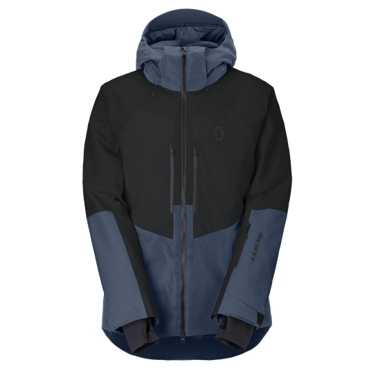SCOTT Ultimate Dryo Wintersportjacke Herren – Black - Dusk Blue – Vorderansicht