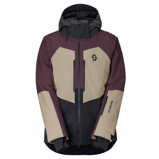 SCOTT Ultimate Dryo Men's Winter Sports Jacket – Cocoa Red - Portobello Beige – Front View