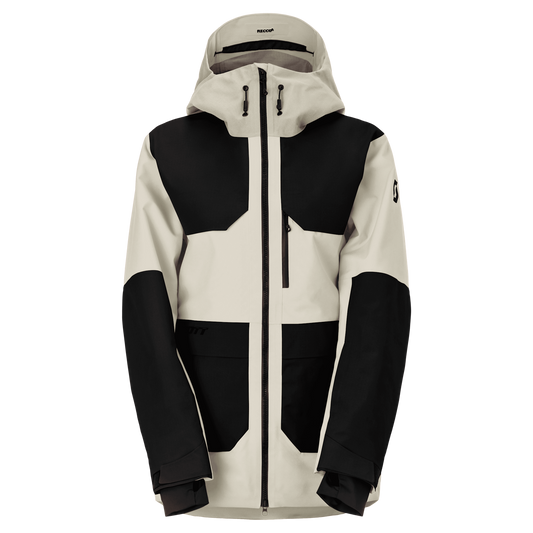 SCOTT Vertic Utility 3L Women's Winter Sports Jacket, Black - Latte Beige (Front View)
