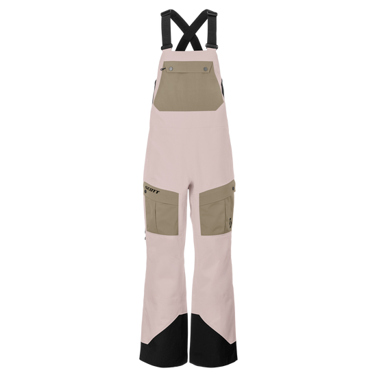 Pantaloni da sport invernali SCOTT Vertic Utility 3L da donna, colore Wax Pink - Portobello Beige, vista frontale