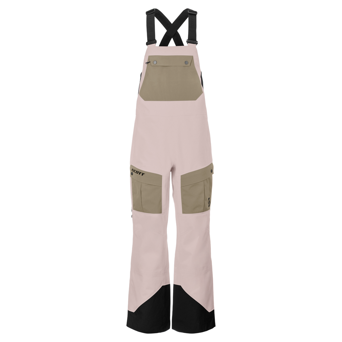 Pantaloni da sport invernali SCOTT Vertic Utility 3L da donna, colore Wax Pink - Portobello Beige, vista frontale