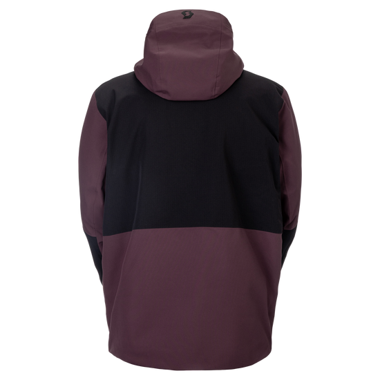 SCOTT Ultimate Dryo Utility Winter Sports Jacket for Men, Cocoa Red - Black (Back View)