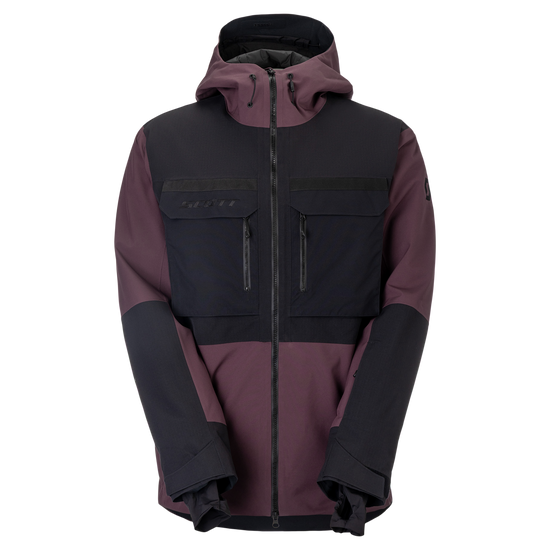 SCOTT Ultimate Dryo Utility Men's Winter Sports Jacket, Cocoa Red - Black (Front View)
