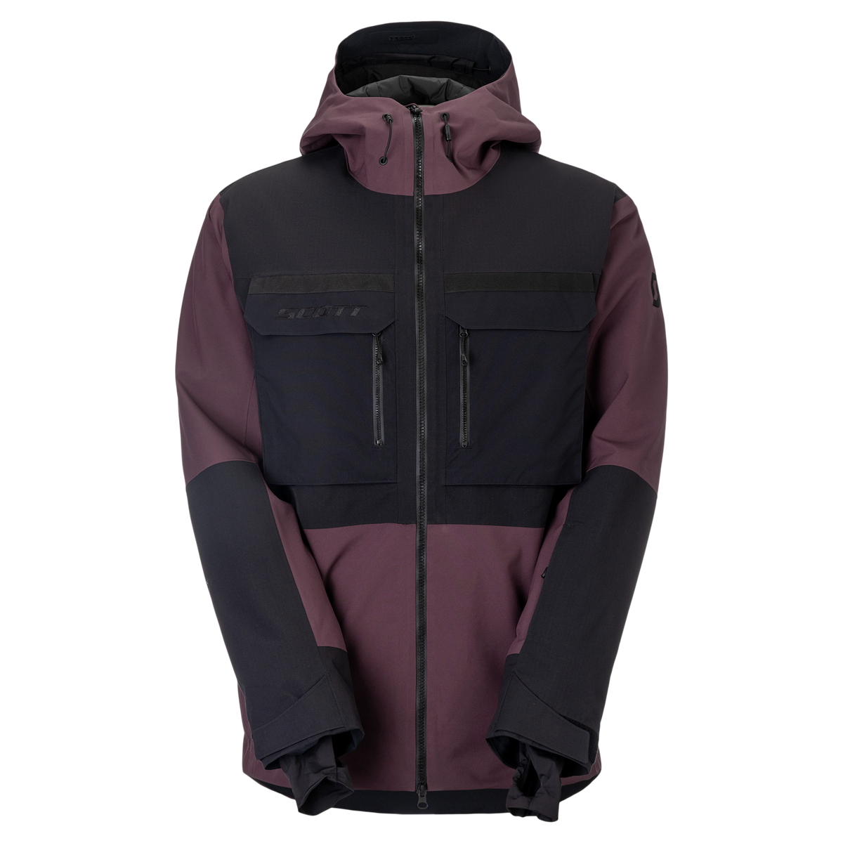 SCOTT Ultimate Dryo Utility Men's Winter Sports Jacket, Cocoa Red - Black (Front View)