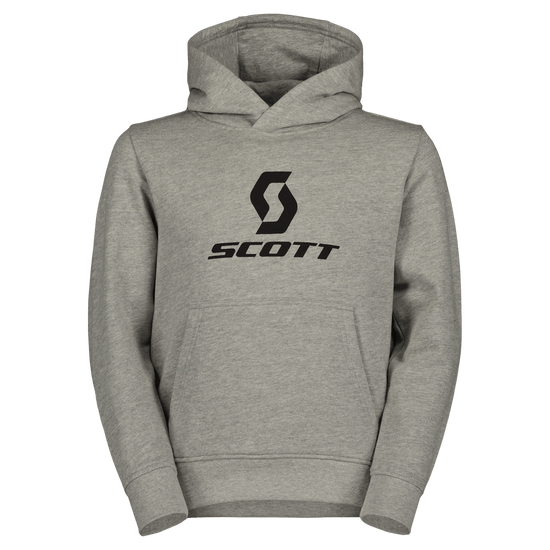 Sudadera con capucha SCOTT Icon para niños – Gris jaspeado – Vista frontal