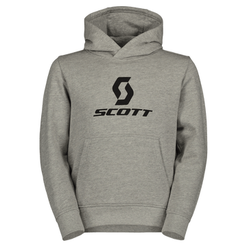 Sudadera con capucha SCOTT Icon para niños – Gris jaspeado – Vista frontal
