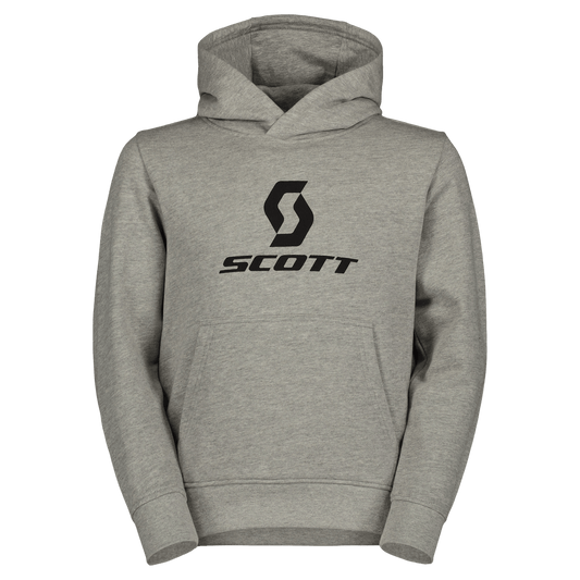 Felpa con cappuccio SCOTT Icon per bambini – Grigio melange – Vista frontale