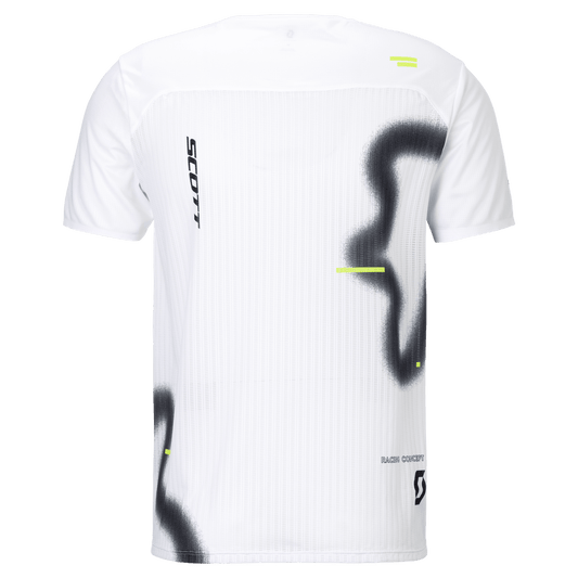 T-shirt à manches courtes SCOTT RC Run pour homme, blanc/noir – Vue de dos