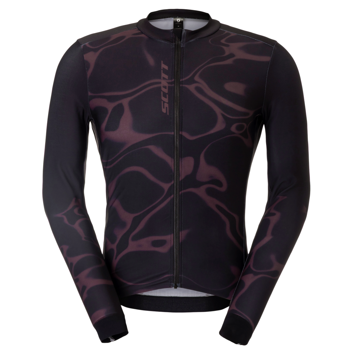 SCOTT Pro Mid Langarm-Radtrikot Herren Cocoa Red - Black Vorderansicht