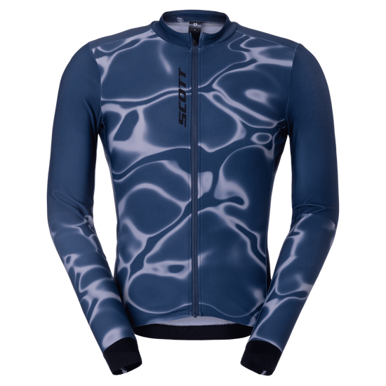 SCOTT Pro Mid Langarm-Radtrikot Herren Dusk Blue - Fog Blue Vorderansicht