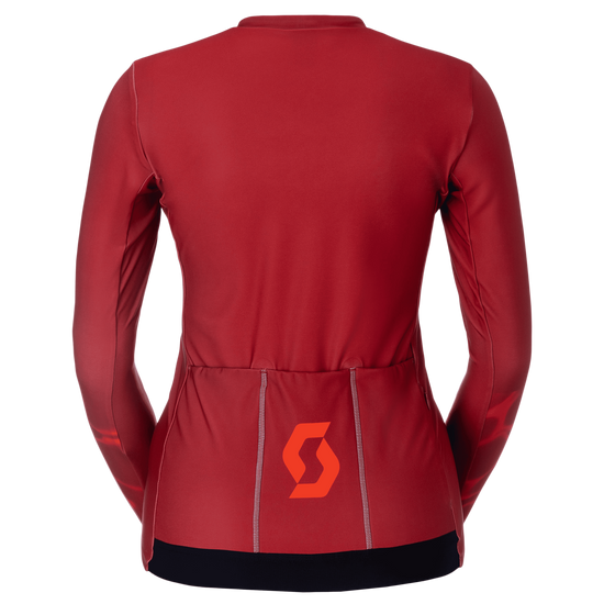 SCOTT Pro Mid Langarm-Radtrikot Damen Turbo Red - Toasted Red Rückansicht