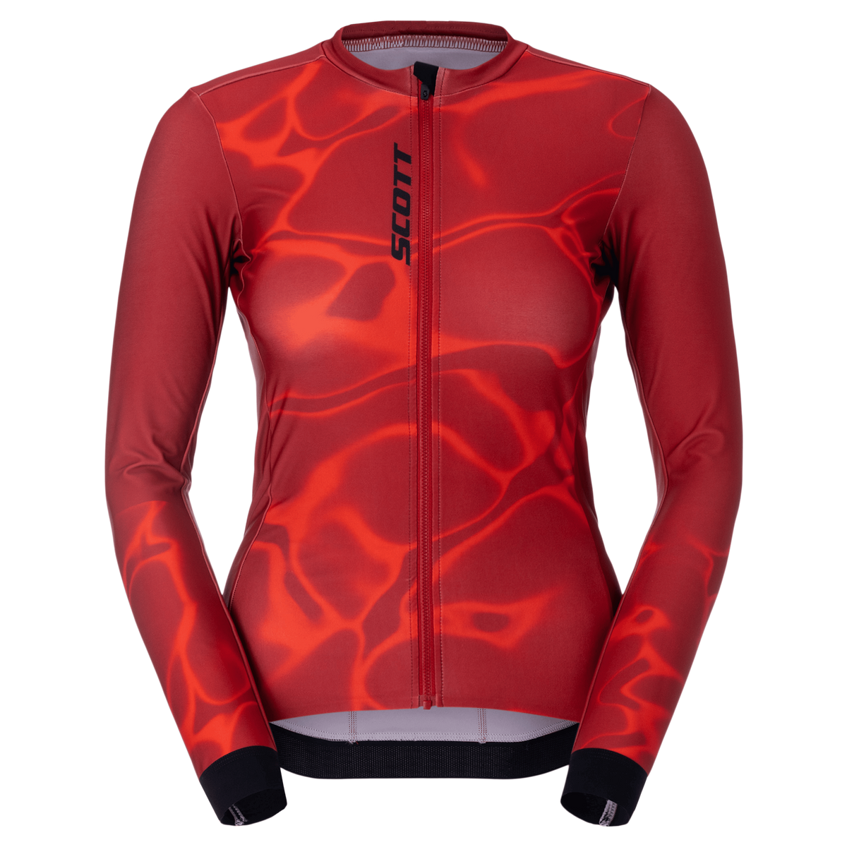 SCOTT Pro Mid Langarm-Radtrikot Damen Turbo Red - Toasted Red Vorderansicht