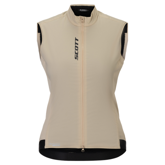 SCOTT Pro Warm Alpha Fahrradweste Damen Portobello Beige Vorderansicht