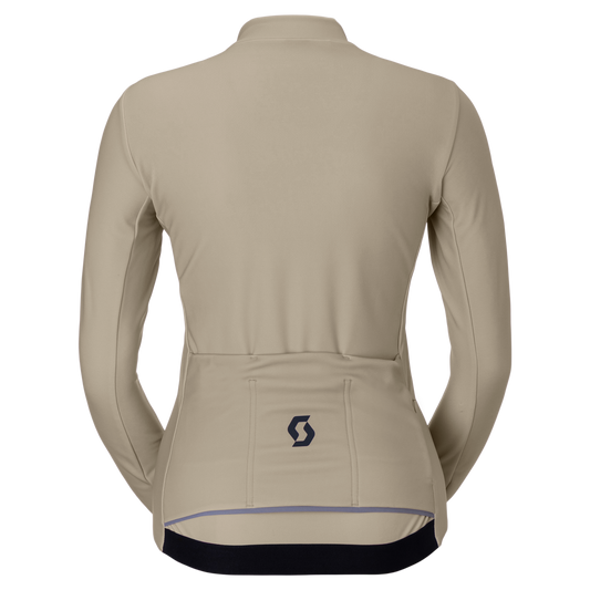 SCOTT Pro Warm Windbreaker Langarm-Radtrikot Damen - Portobello Beige - Black Rückansicht