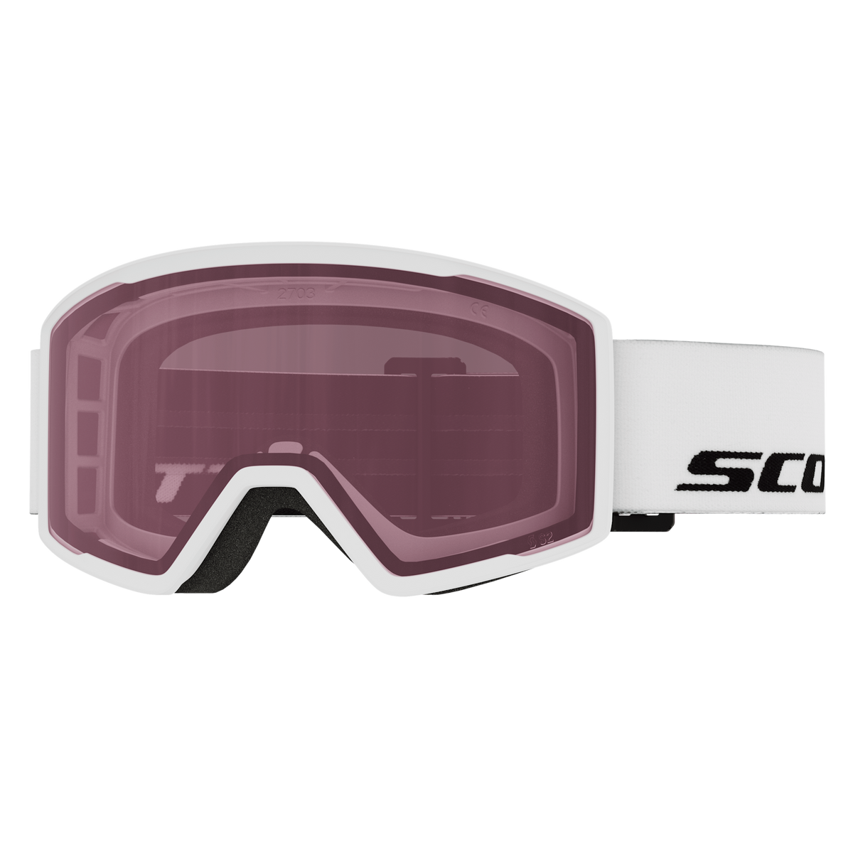 Maschera da sci SCOTT Trace Bianca - Rose S2 – Visualizza 1