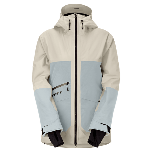 Giacca da sci SCOTT Ultimate Dryo Utility da donna, colore Latte Beige - Mist Blue, vista frontale