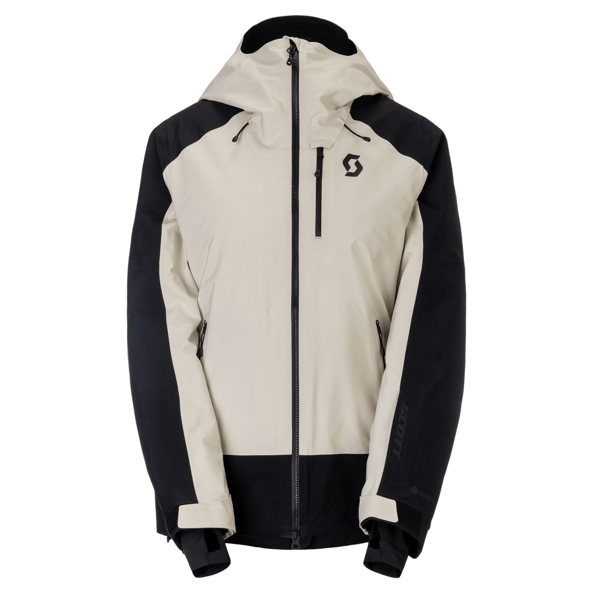 SCOTT Ultimate GORE-TEX wintersportjas voor dames – Latte Beige - Black – Vooraanzicht